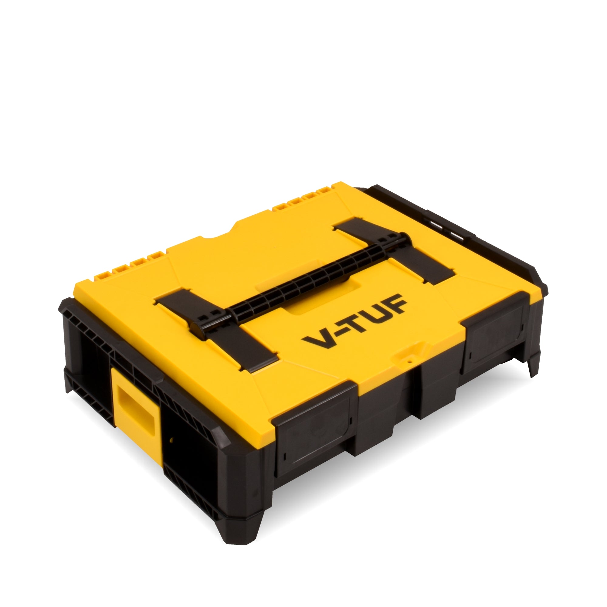 V-TUF STACKPACK VTM451 storage box standalone view, yellow and black, medium size