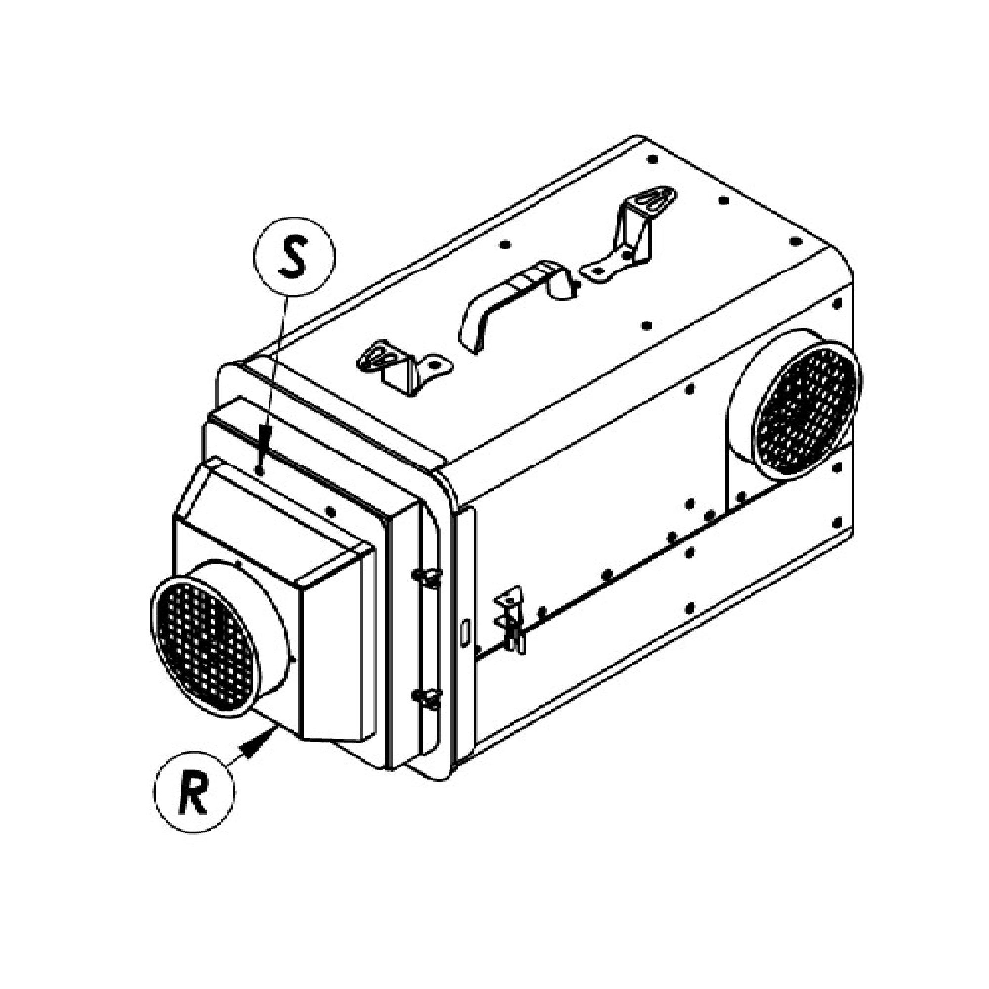 V-TUF VTM706 hood adapter side view showing adapter body and duct connection