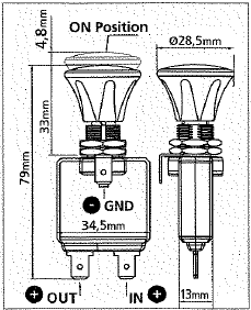 V-TUF on/off switch VTRPS5020 for burner RAPIDVSCDEM RAPIDDES and RAPIDPTR hot washers