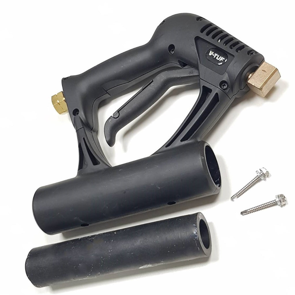 V-TUF T2.9800G extendable lance side view showing telescopic sections and gutter attachment