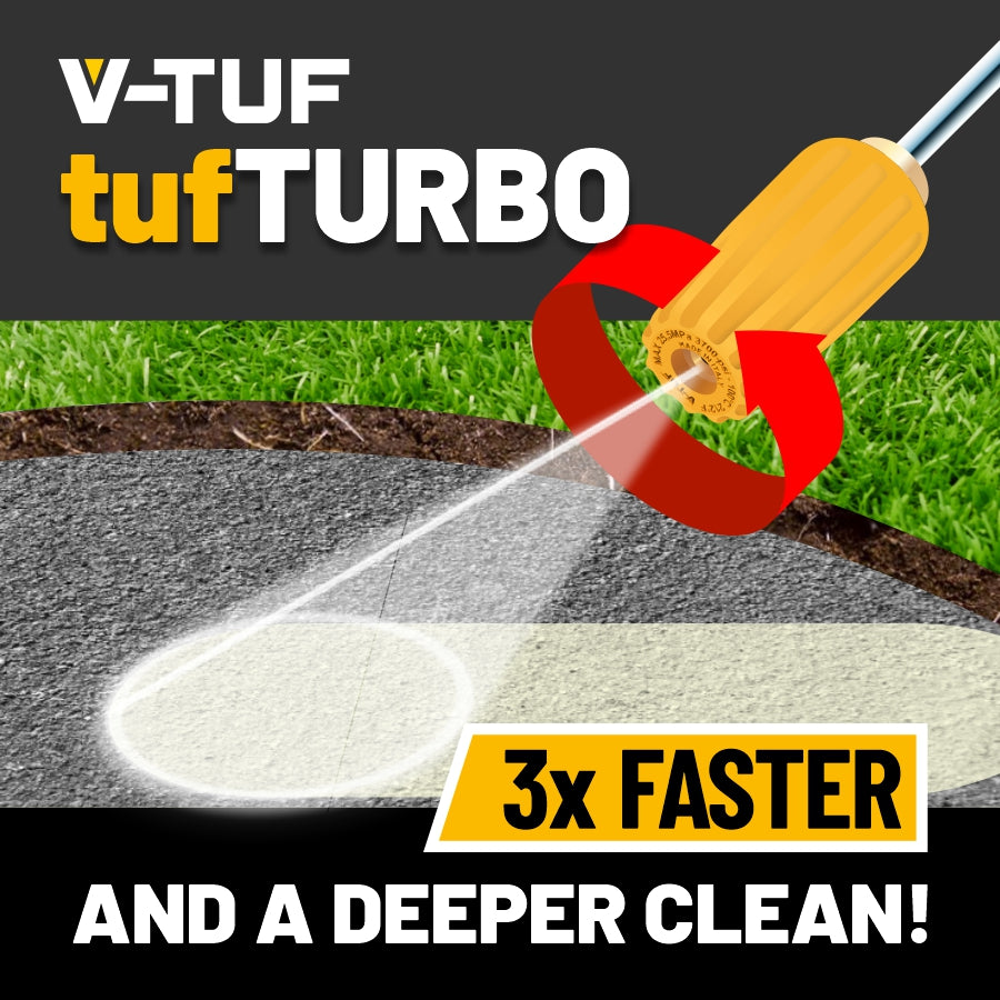 V-TUF tufTURBO 255 Bar 045 heavy duty turbo nozzle VTT255-045 with 1/4F inlet V-Spin technology