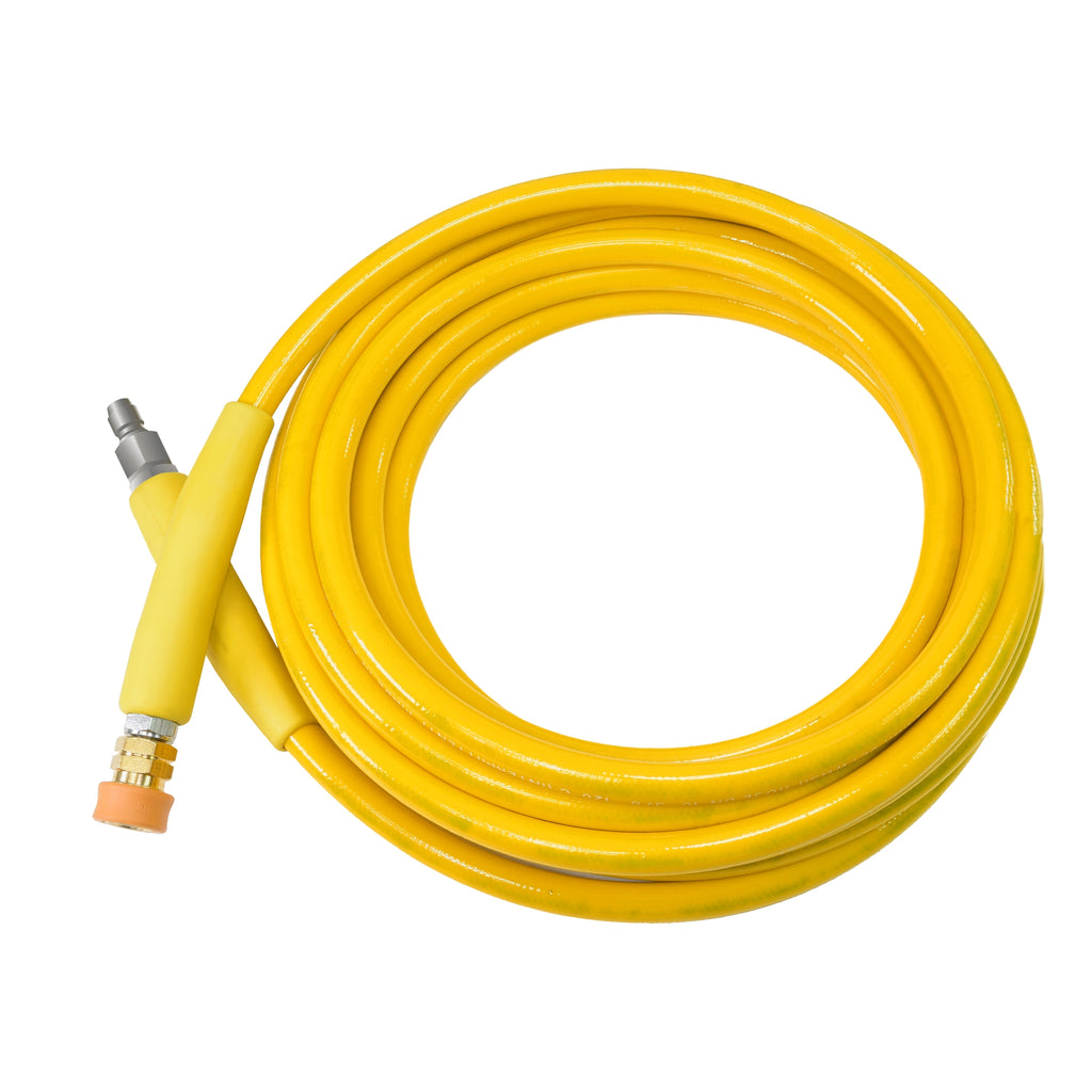 V-TUF VTTCY23810UVYY-HD 10m yellow tufCOVER HD hose close-up showing MSQ coupling and yellow body