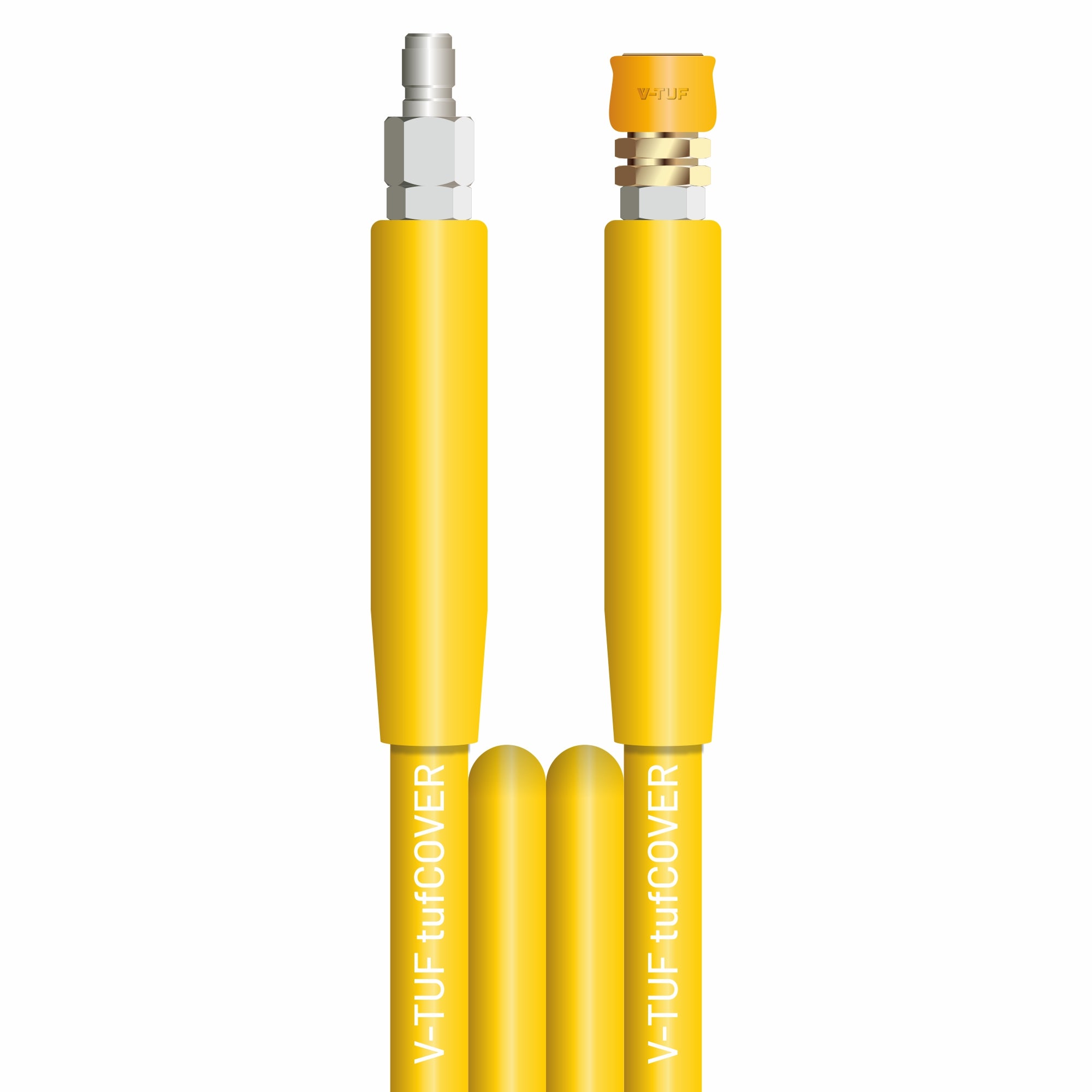 V-TUF 2-wire tufCOVER yellow 400 Bar jetwash hose with DURAKLIX HD MSQ couplings, coil view