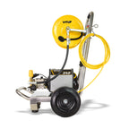 V-TUF VTUF240THR rear view showing hose reel, water inlet and electrical connections