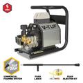 V-TUF VTUF415TCF angle view showing carry handle, foam lance and stainless frame