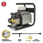 V-TUF VTUF415TCF angle view showing carry handle, foam lance and stainless frame
