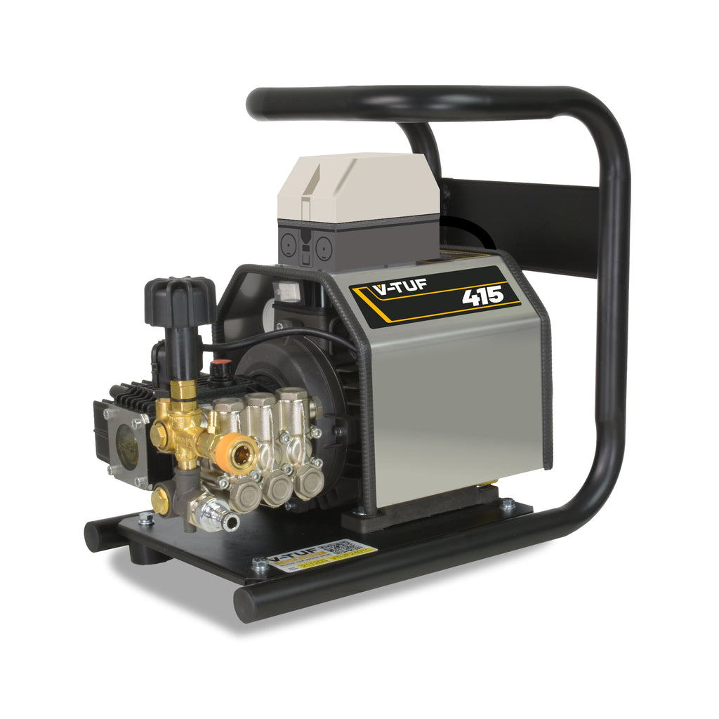 V-TUF VTUF415TCF 415V 150 Bar carry frame pressure washer with commercial foam system, front view
