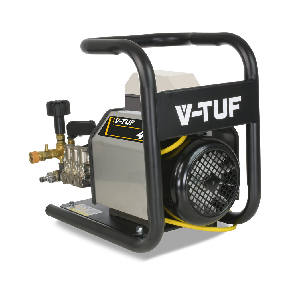 V-TUF VTUF415TCF side view showing 415V cabinet, foam system injector and pump