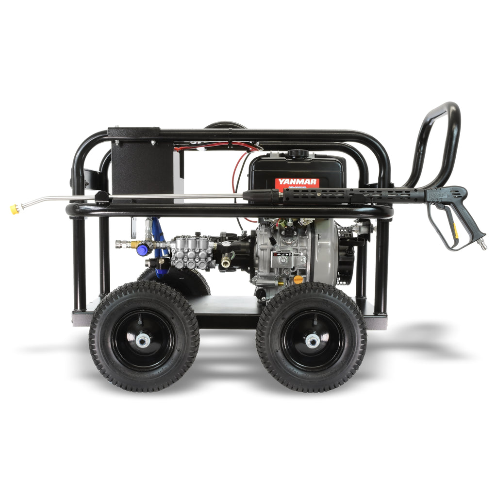 V-TUF D10 diesel pressure washer angle view showing engine, pump and control valves