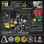 V-TUF VTUFT13-GB200 side view showing 13HP Honda engine, gearbox and roll cage frame