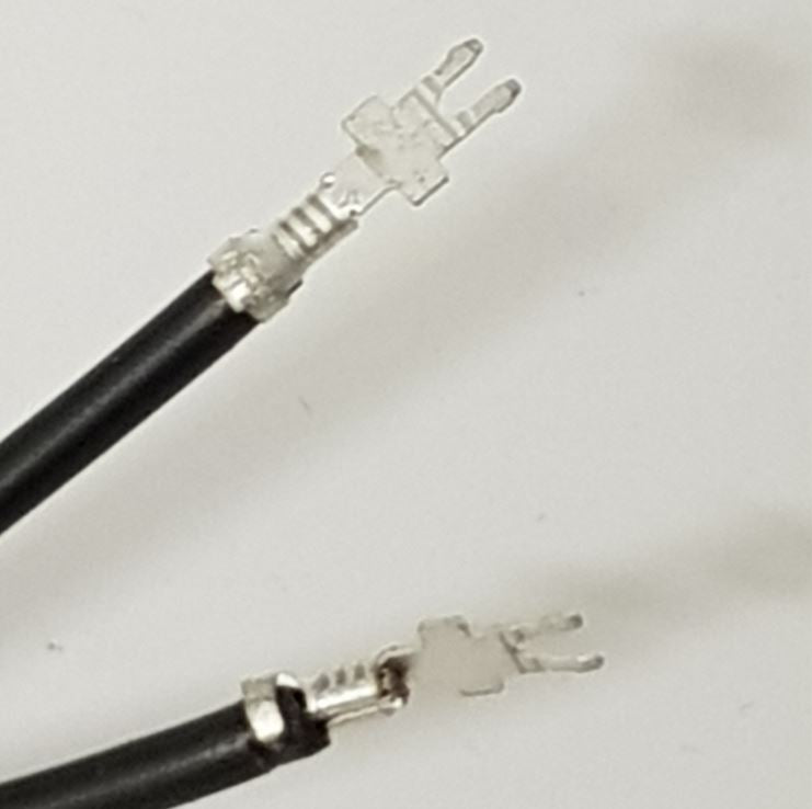 V-TUF VTVS042XLRW wire kit side view showing cable lengths and terminal ends