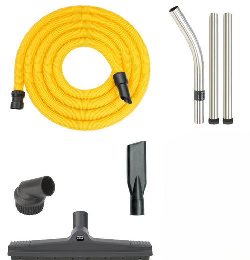 V-TUF VTVS7214 accessory kit laid out showing all tools included for MAXI and MAMMOTH vacuums