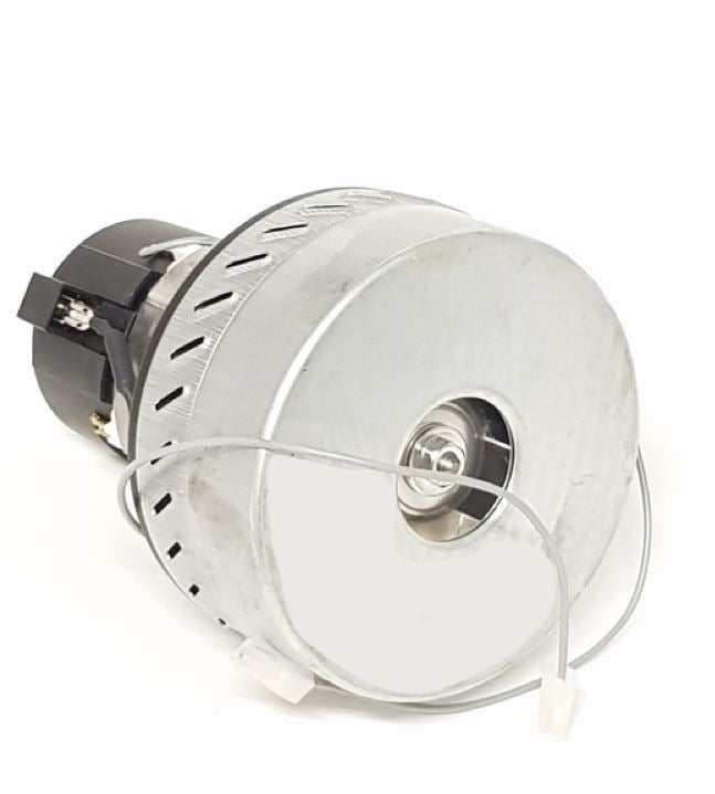 V-TUF VTVS7625 vacuum motor side view showing 240V body and through-flow fan housing