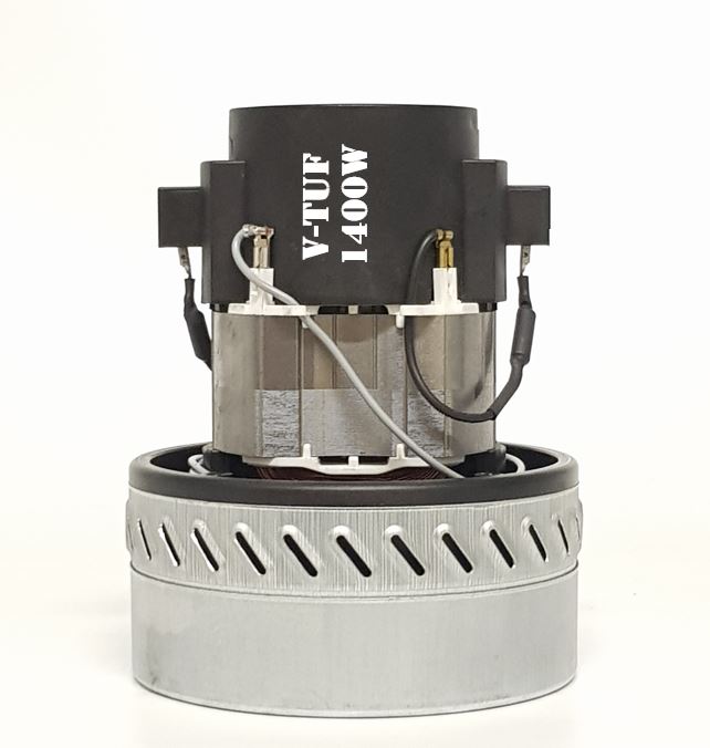 V-TUF 1400W vacuum motor rear view showing outlet port and motor housing label