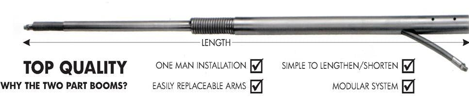 V-TUF flexible stainless steel boom arm W1.016 for wash bay hose management