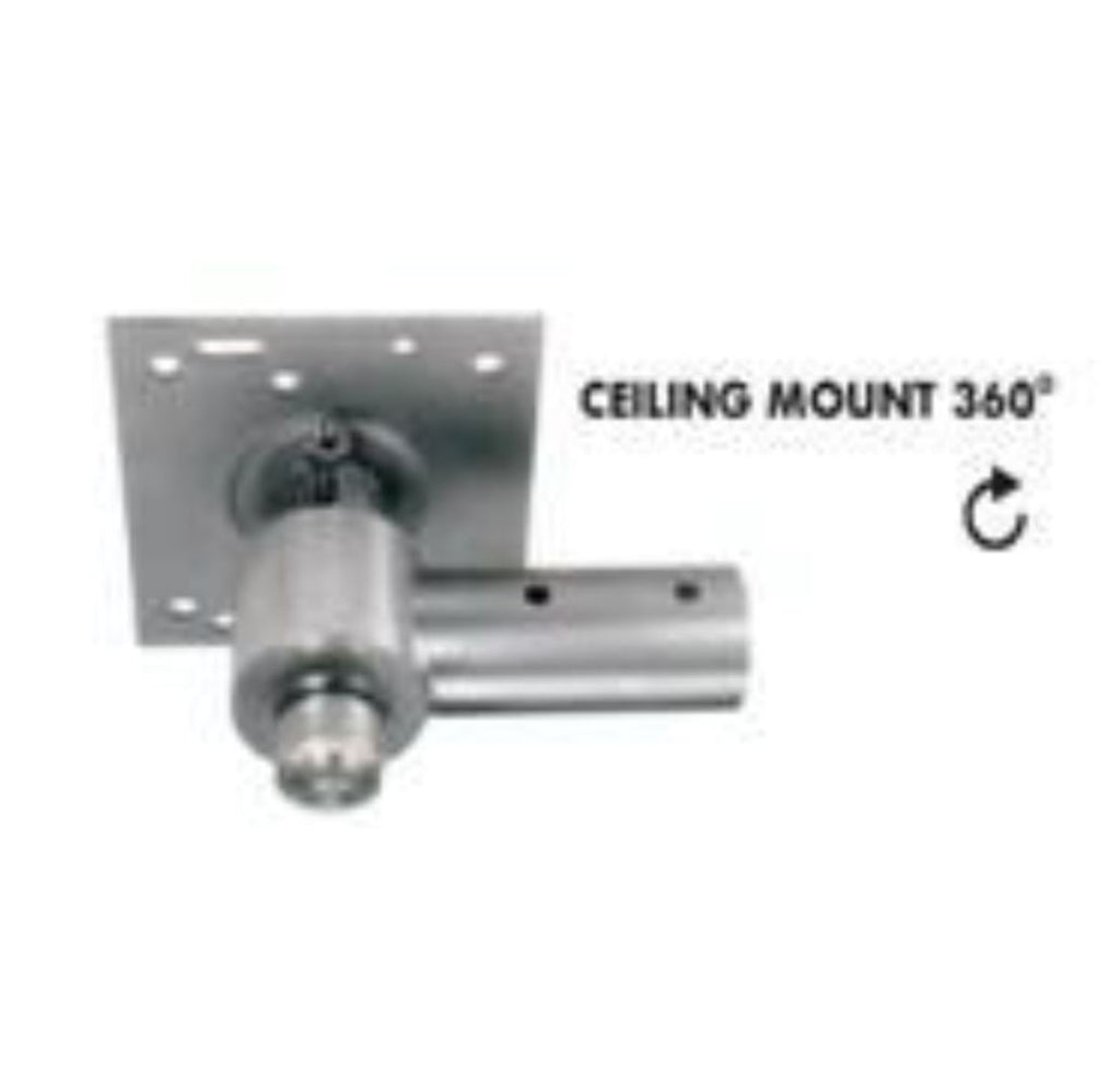 V-TUF W1.100 ceiling mount boom bracket side view showing pivot joint and fixing plate