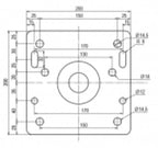 V-TUF ceiling boom bracket W1.100 installed showing 360 degree hose routing capability