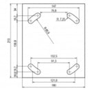 V-TUF W1.200 wall mount boom bracket showing pivot arm and wall fixing plate