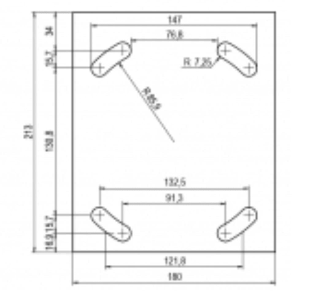 V-TUF W1.200 wall mount boom bracket showing pivot arm and wall fixing plate