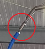 V-TUF W1.500 stainless swivel close-up showing 360 degree rotation body and thread ends