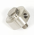 V-TUF W1.501 90 degree stainless swivel side view showing angled body and thread connections