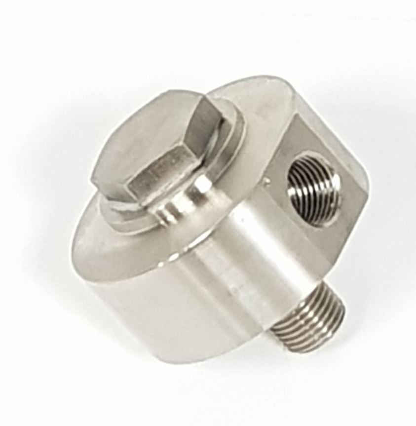 V-TUF W1.501 90 degree stainless swivel side view showing angled body and thread connections