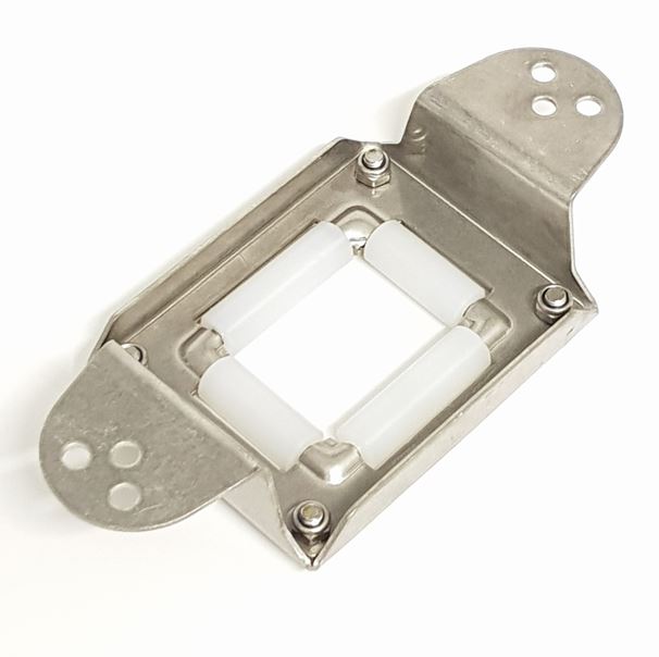 V-TUF stainless hose guide W5.2G close-up showing guide channel and fixing holes