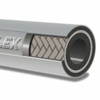 V-TUF grey jetwash hose cut end showing DN8 bore and wire reinforcement layers