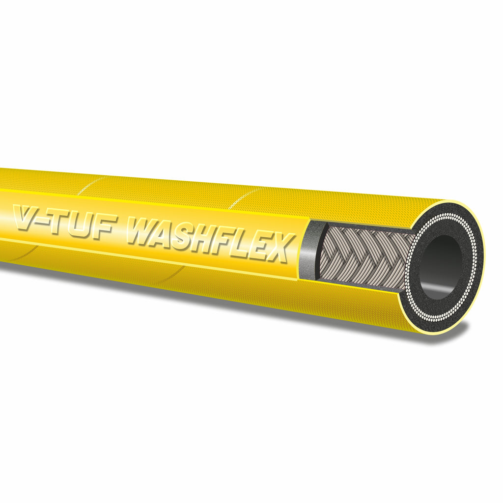 V-TUF yellow jetwash hose sold per metre showing yellow outer jacket