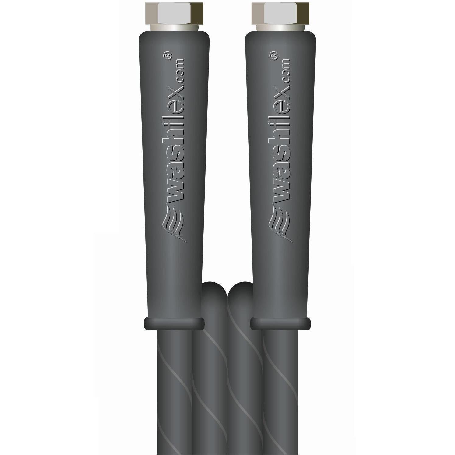 V-TUF VTK238100FFYK hose close-up showing wire braid reinforcement and outer rubber jacket