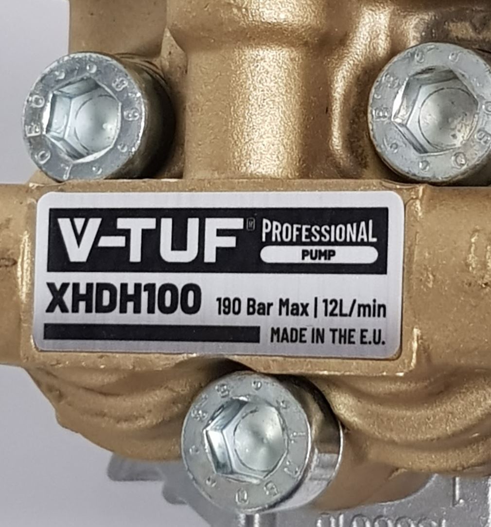 V-TUF XHDH100 pump side view showing wobble plate body and hollow shaft