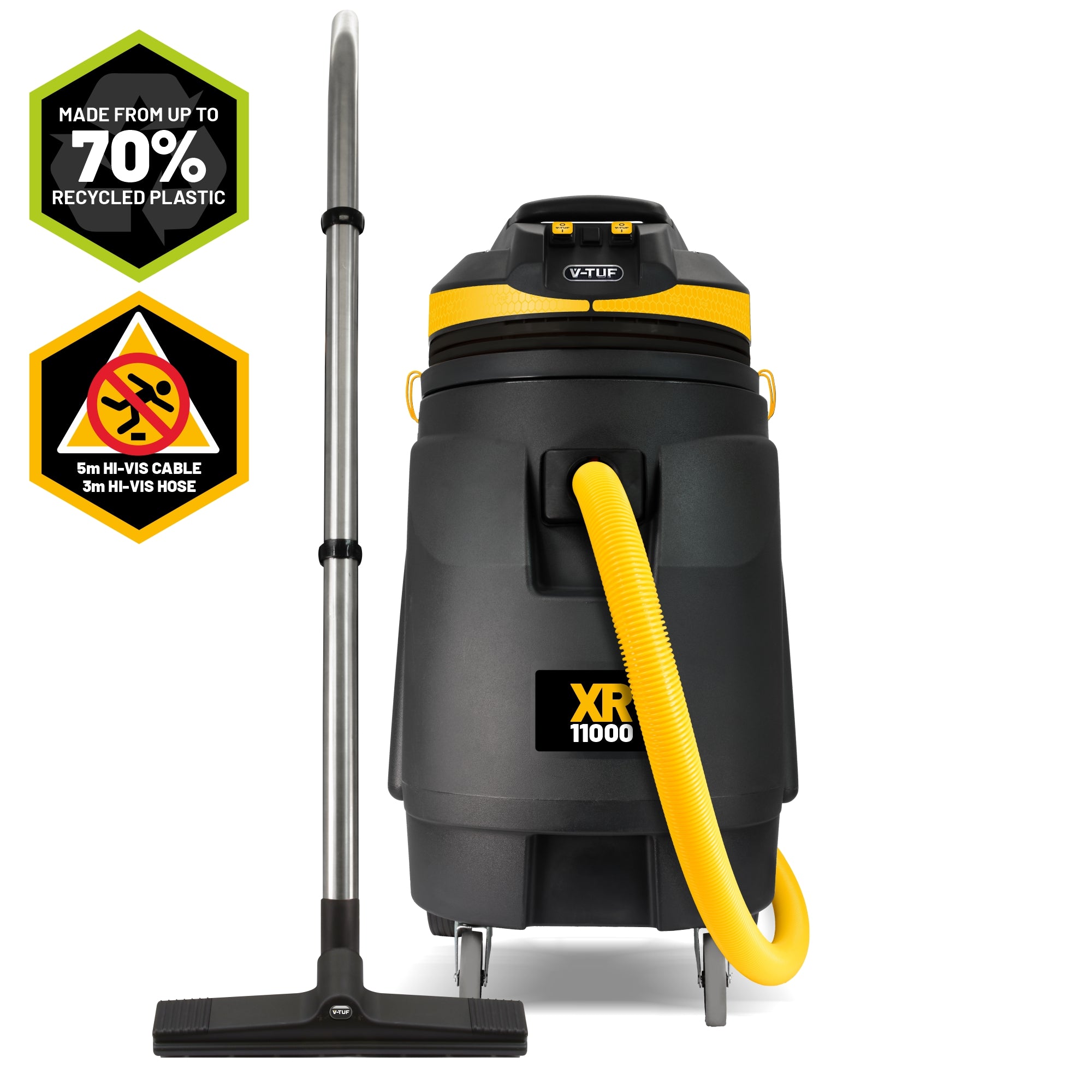 V-TUF XR11000 110V 110L 2200W wet dry industrial vacuum XR11000-110 made from 70% recycled plastic