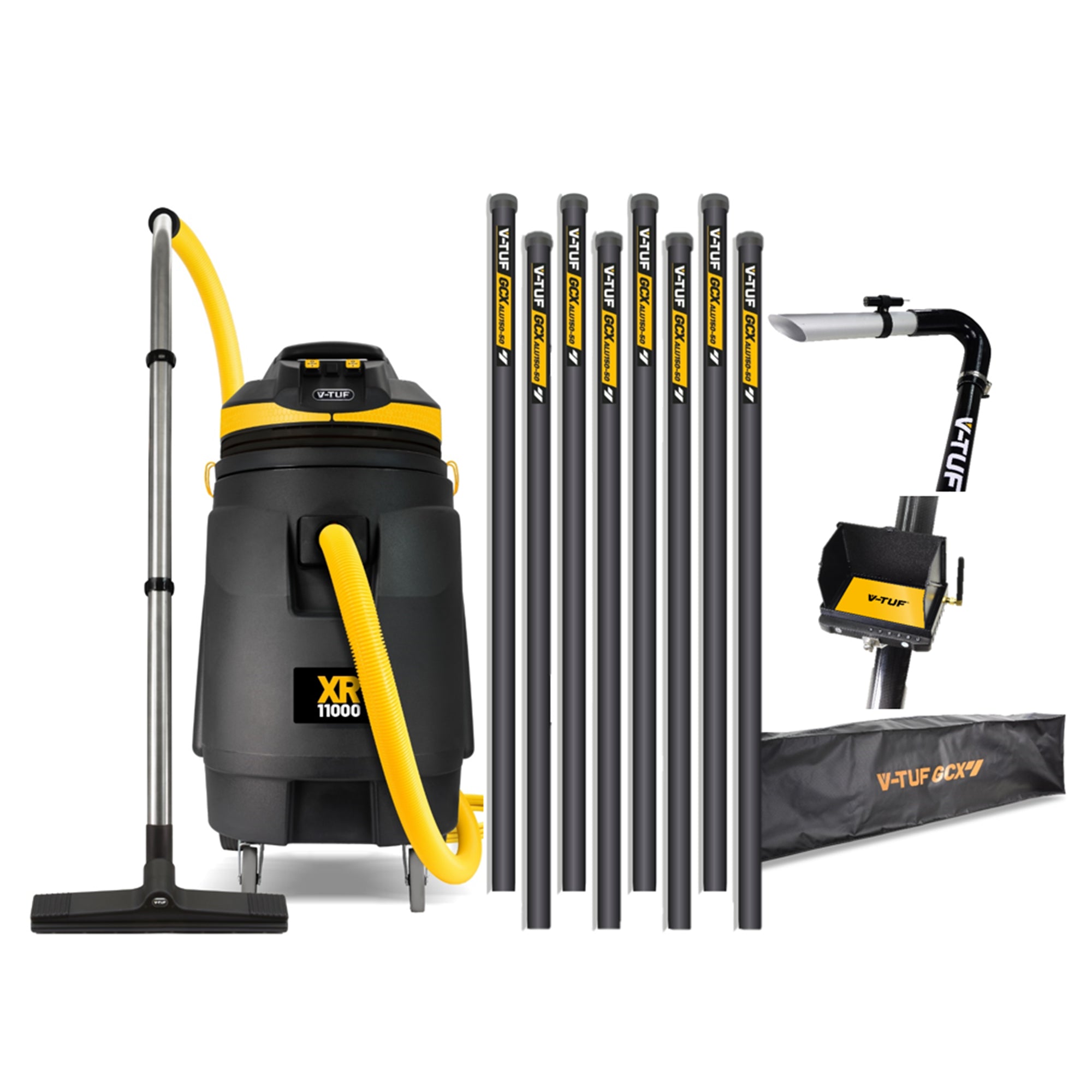 V-TUF XR11000 240V vacuum XR11000-240GCXKIT3 with 40ft GCXALU50 gutter kit, camera and holdall