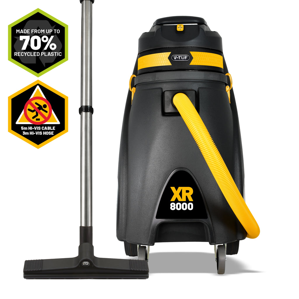 V-TUF XR8000 80L 1700W High Performance Wet & Dry Industrial Vacuum Cleaner - Made from 70% Recycled Plastic - 240V Mains