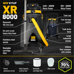 V-TUF XR8000 80L 1700W High Performance Wet & Dry Industrial Vacuum Cleaner - Made from 70% Recycled Plastic - 110V (Transformer Required)