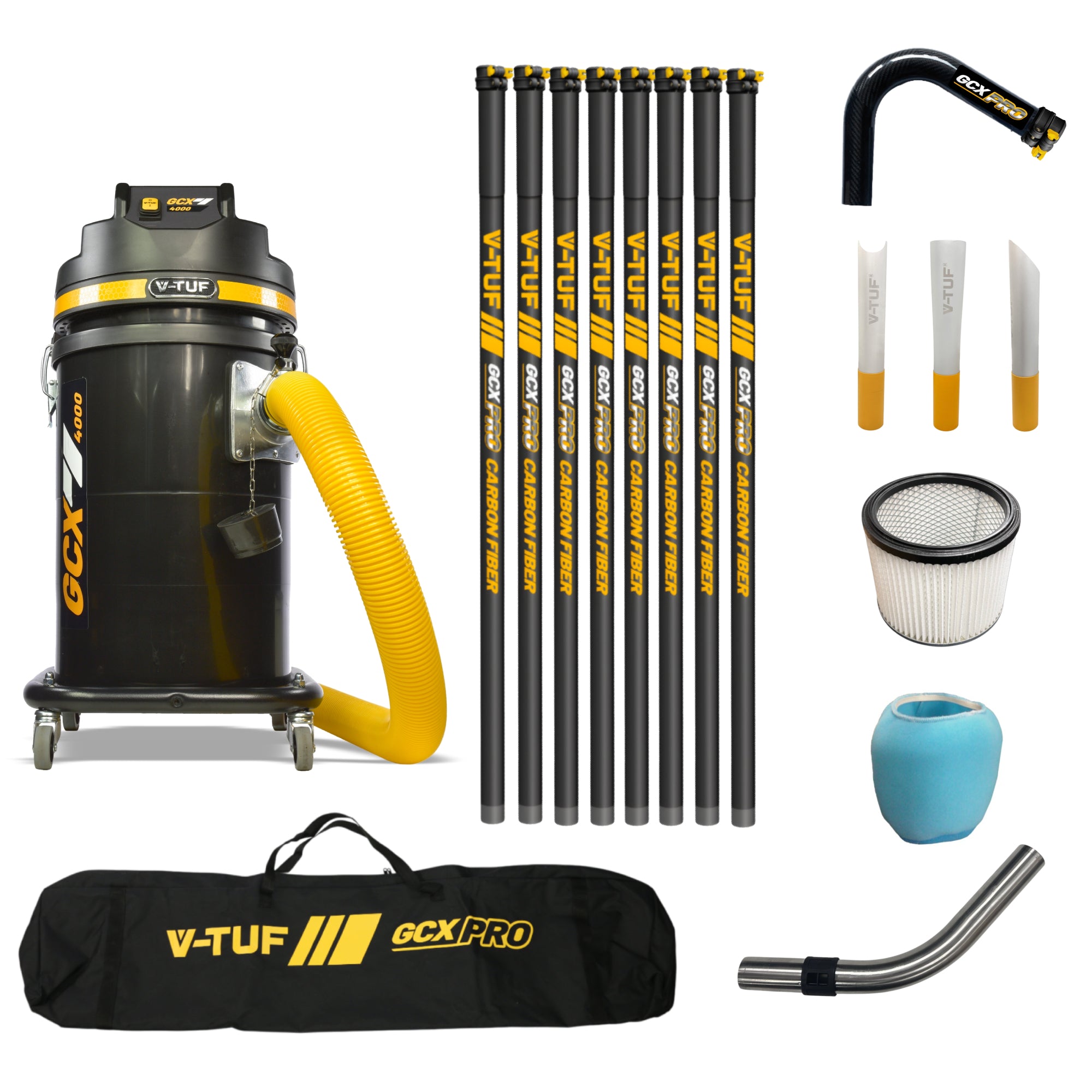V-TUF GCX4000-240-KIT2 with 40ft carbon fibre gutter cleaning kit, front view