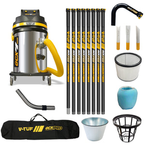V-TUF GCX5000-240-KIT2 with 40ft carbon fibre gutter cleaning kit showing machine and kit