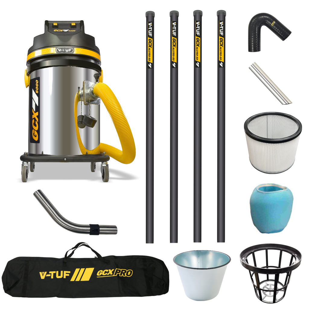 V-TUF GCX5000-240-KIT3 with 20ft GCX ALU aluminium gutter cleaning kit, front view