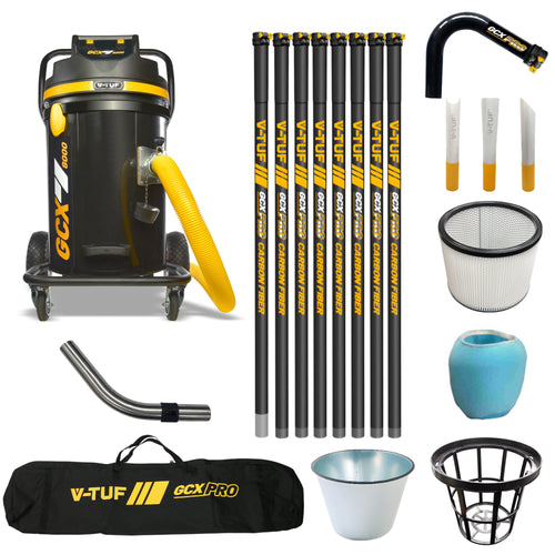 V-TUF GCX8000-240-KIT2 with 40ft carbon fibre gutter cleaning kit, front view