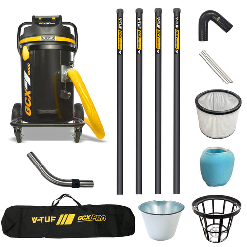 V-TUF GCX8000-240-KIT3 with 20ft GCX ALU aluminium gutter cleaning kit, front view