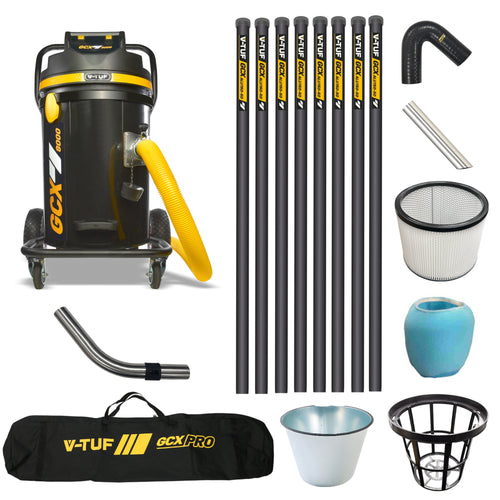 V-TUF GCX8000-240-KIT4 with 40ft GCX ALU aluminium gutter cleaning kit, front view