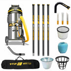 V-TUF 3.5KW 100L XTRA LARGE & RUGGED Industrial Powerful Vacuum Cleaner + 20FT GCX PRO CARBON FIBRE GUTTER CLEANING KIT