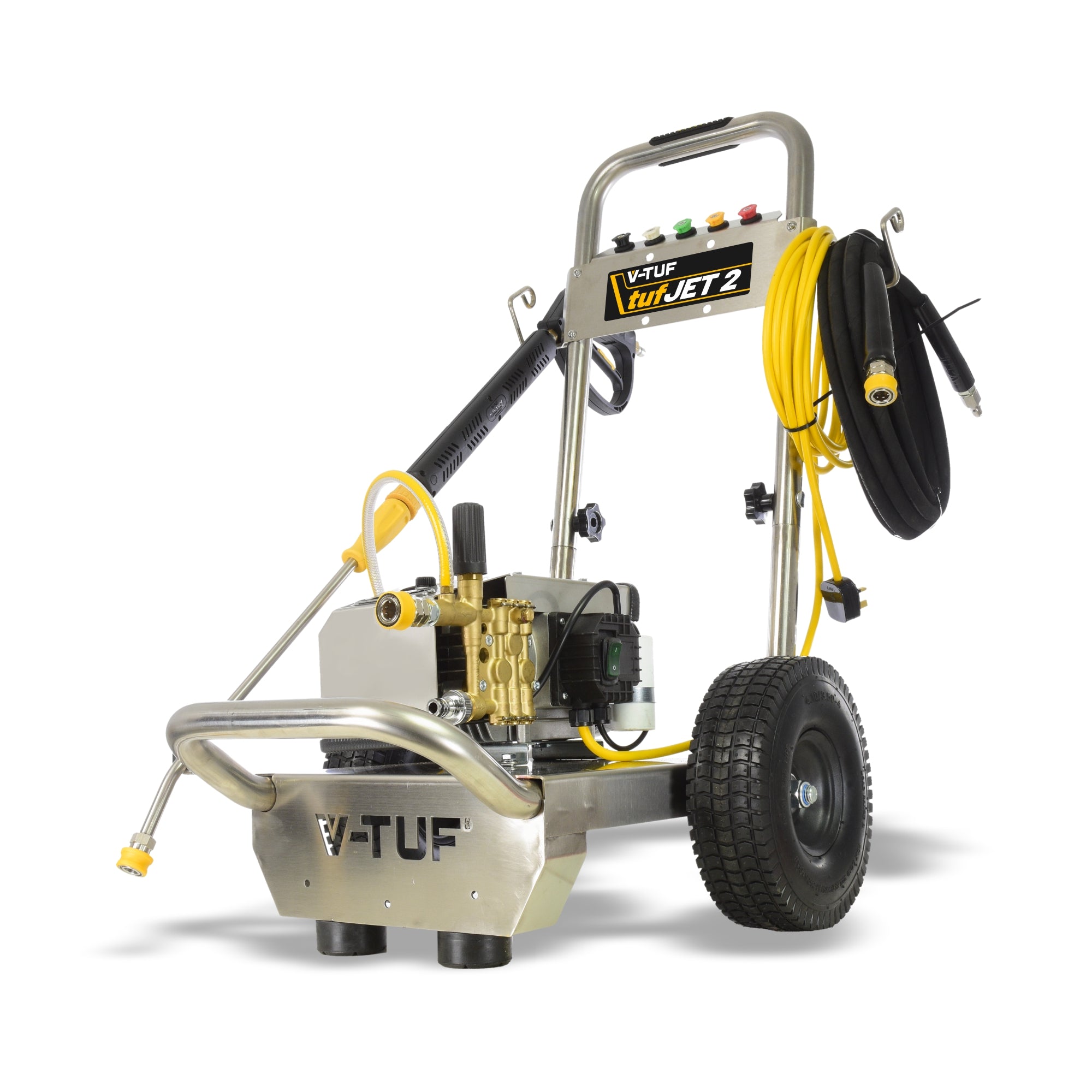 V-TUF tufJET2 240V 130 Bar professional electric pressure washer TUFJET2-240V stainless frame