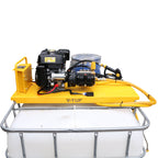 V-TUF tufJET IBC gearbox petrol washer angle view showing IBC tank and pump assembly