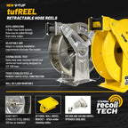 V-TUF tufREEL spider bracket close-up showing swivel mount and fixing holes