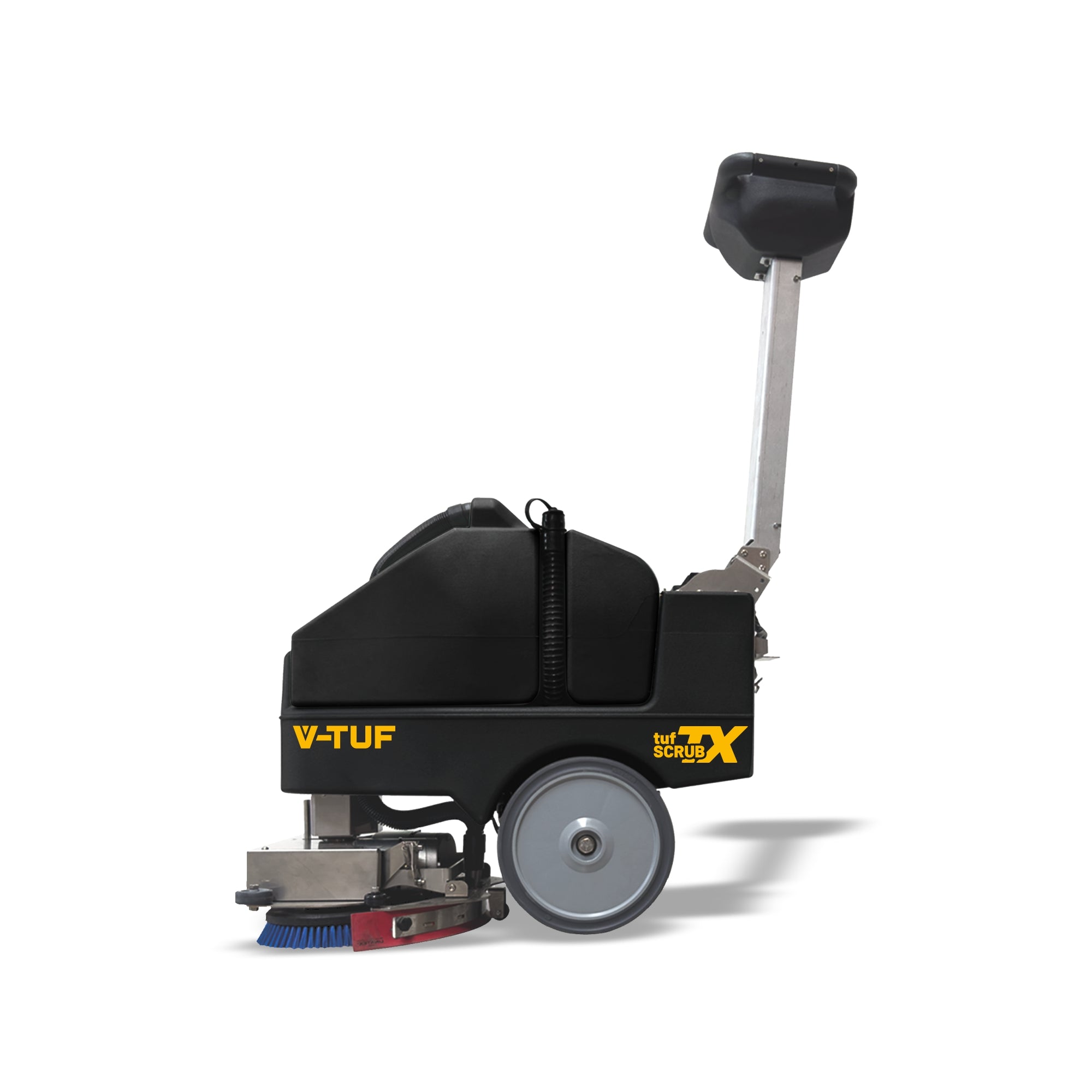 V-TUF TUFSCRUB-T upright scrubber drier rear view showing squeegee and water tank