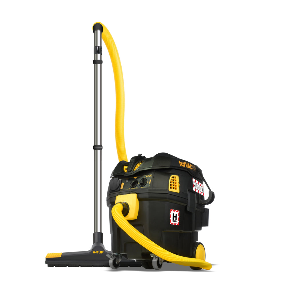 V-TUF tufVAC 30L 240V H-Class dust extractor TUFVAC30H240 with PTO and filter cleaning, front view